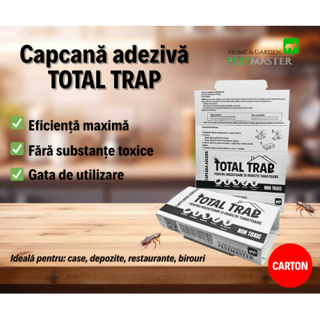 Capcana cu lipici din carton pentru rozatoare si gandaci TOTAL TRAP 