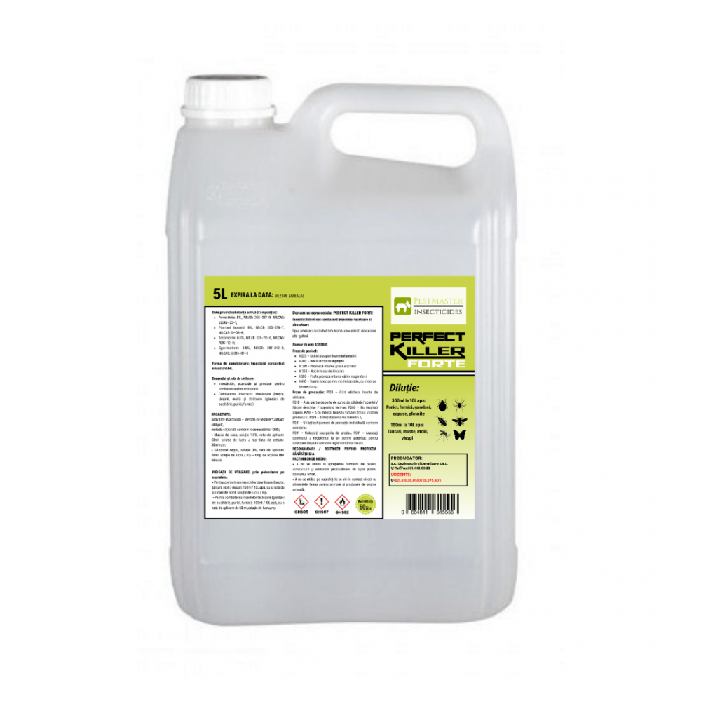 Perfect Killer FORTE, Insecticid profesional pentru uz caznic, 5l.