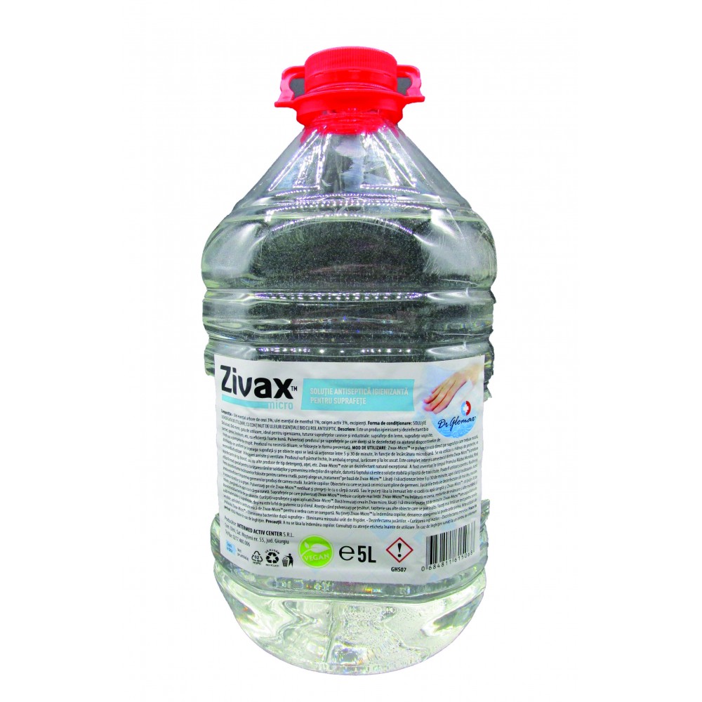 Zivax Micro solutie antiseptica igienizanta pentru suprafete, cu rol dezinfectant, 5l pet