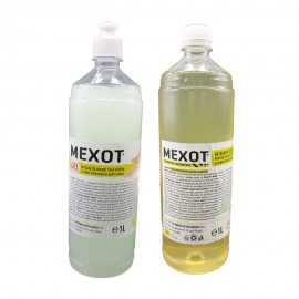 Pachet solutii dezinfectante, gel si solutie bio maini, Mexot - Gel cu alcool  1L, Mexot - Solutie Concentrata pentru Suprafete, 1l