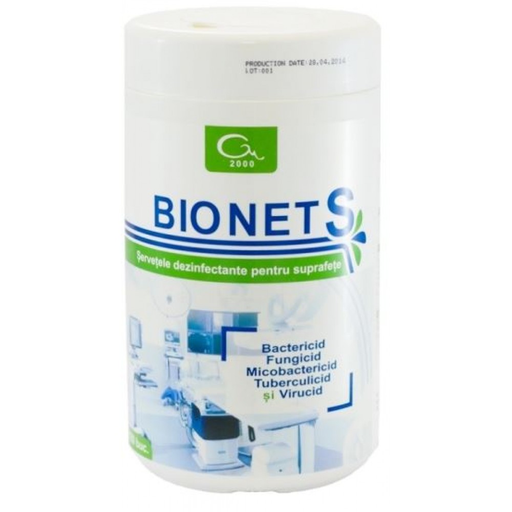 BIONET S – Servetele dezinfectante pentru suprafete 150 buc.