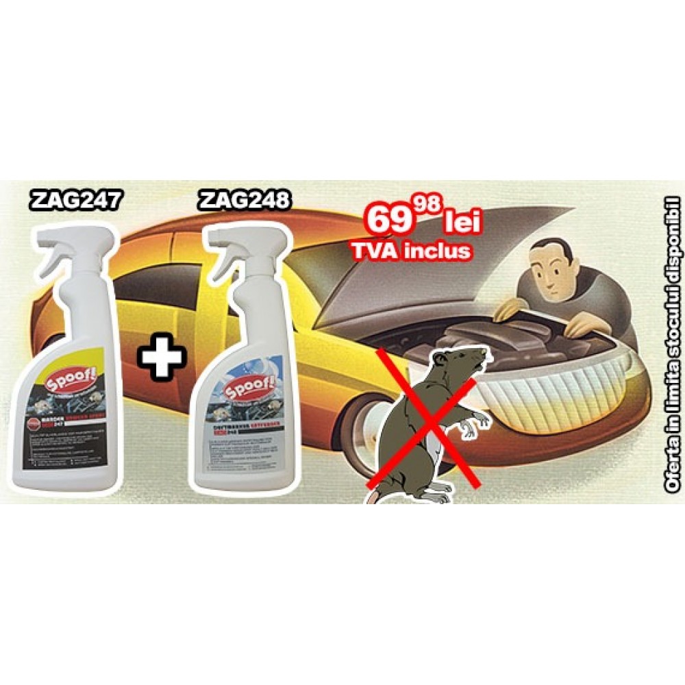 Oferta! Spray impotriva mirosului de rozatoare ZAG248 si Spray anti rozatoare ZAG247