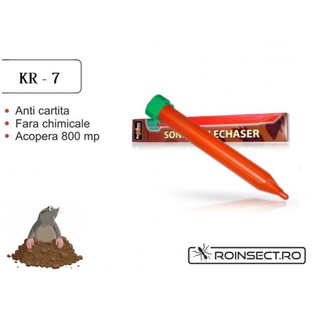 Dispozitiv pentru combaterea rozatoarelor subterane, jder, dihor, sobolan de camp KR-7 (acopera 800 mp)