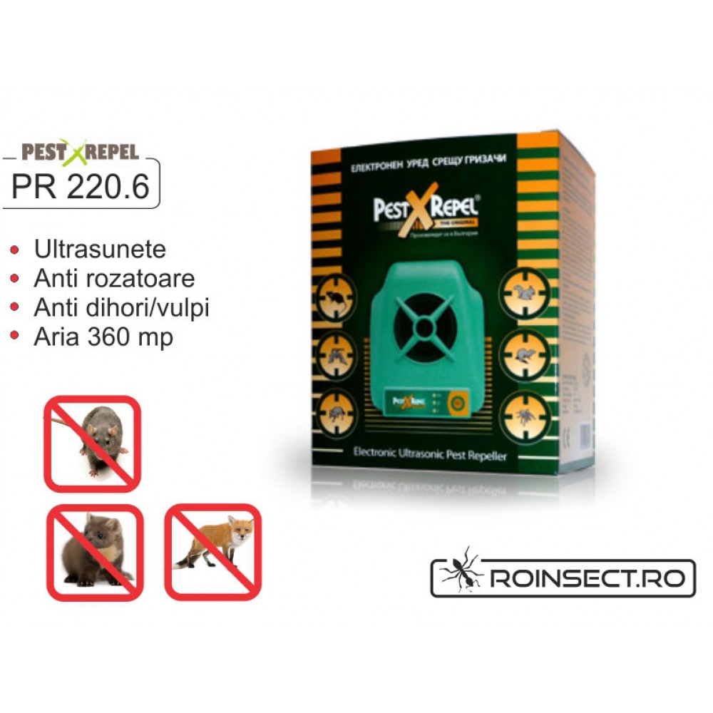 Electronic Pest Repeller cu ultrasunete - PR-220.6 - 360 mp