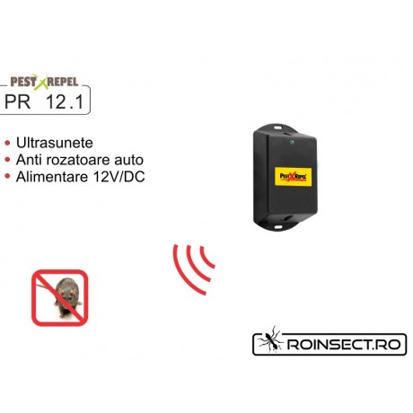Dispozitiv cu ultrasunete impotriva rozatoarelor pentru autovehicule - PestXRepel PR-12.1