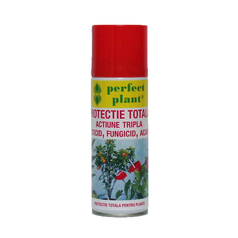 Spray Protectie Totala Actiune Tripla: insecticid, fungicid, acaricid Perfect Plant 200 ml.