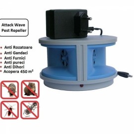 Attack Wave Pest Repeller, dispozitiv pentru indepartarea rozatoarelor si a insectelor, 450 mp.