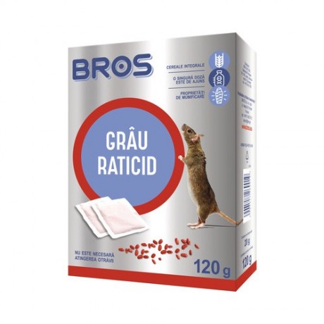 Bros Grau raticid, cereale integrale anti soareci, sobolani - 120gr. (1732)