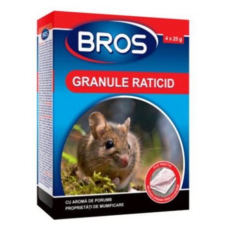 Bros raticid pelete impotriva soareci, sobolani 140gr. (1632)