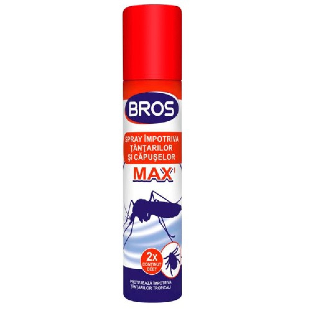 Bros Max Spray impotriva tantarilor si capuselor, protectie piele 90ml. (208)