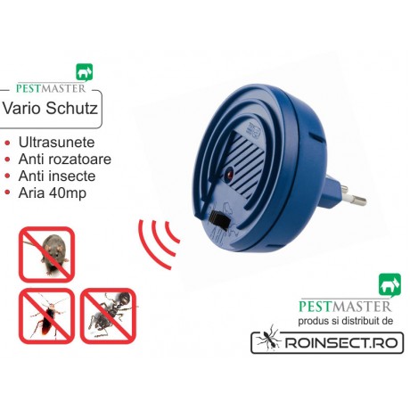 Aparat Pestmaster Vario Blister (anti soareci, sobolani, tantari, cu frecventa reglabila pentru fiecare tip de daunator) - 40 mp