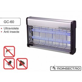 Aparat anti-insecte pe baza de lampi UV si retea de inalta tensiune electrocutoare GC 60 (200 mp)