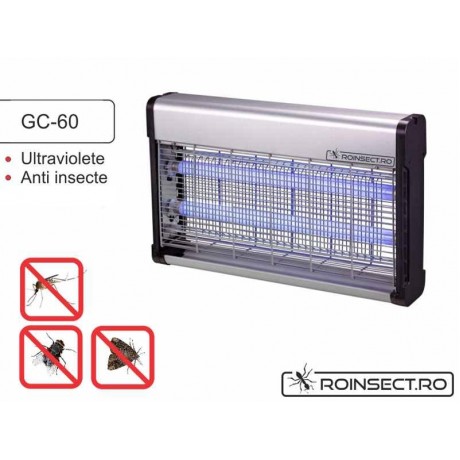 Aparat anti-insecte pe baza de lampi UV si retea de inalta tensiune electrocutoare GC 60 (200 mp)