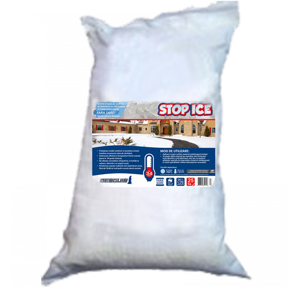 STOP ICE-produs biodegradabil pentru prevenire / combatere gheata 25kg