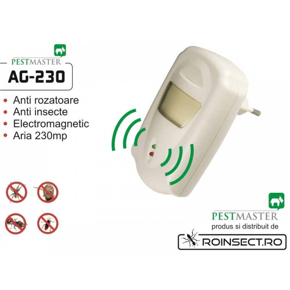 Aparat cu unde electromagnetice anti gandaci, anti rozatoare  Pestmaster AG230 - 230mp