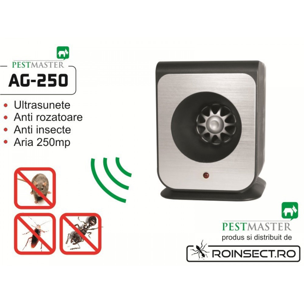 Aparat cu ultrasunete impotriva rozatoarelor si insectelor taratoare Pestmaster AG250 