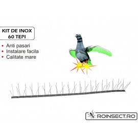 Kit Anti-pasari inox cu 60 tepi (Lungime 1 m) 