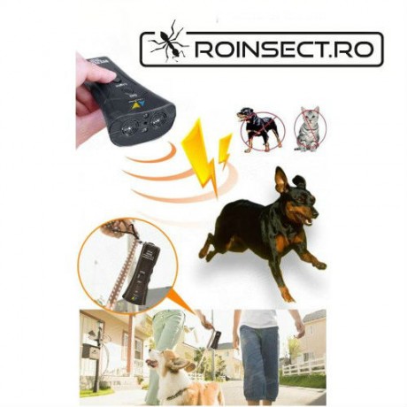 Aparat cu ultrasunete, flash, laser  impotriva cainilor agresivi – SUPER ULTRASONIC DOG CHASER