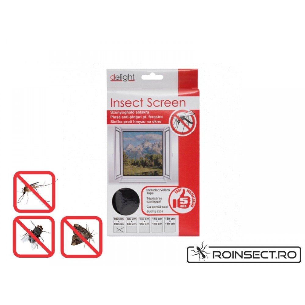 Plasa anti insecte pentru ferestre 100x100 cm  - neagra