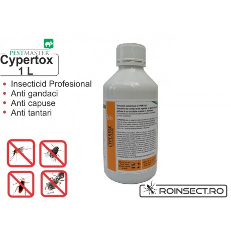 Insecticid profesional impotriva gandacilor, puricilor, mustelor, tantarilor, furnicilor - Cypertox 1L