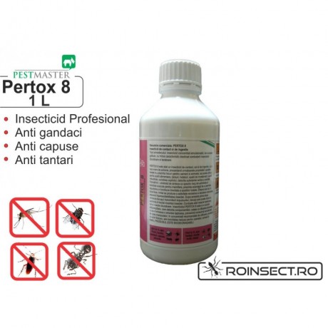 Solutie anti gandaci, muste, tantari, purici, capuse - Pertox 8 1L