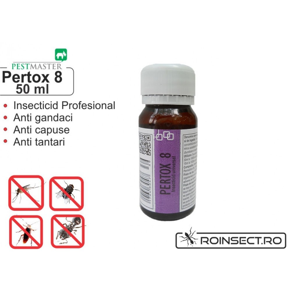 Solutie anti gandaci, muste, tantari, purici, capuse - Pertox 8 - 50ml 