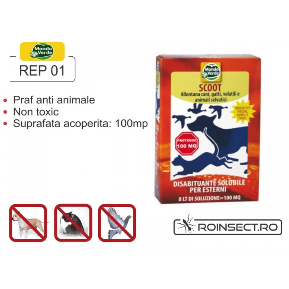Praf solubil impotriva animalelor - anti caini, pisici - REP 01
