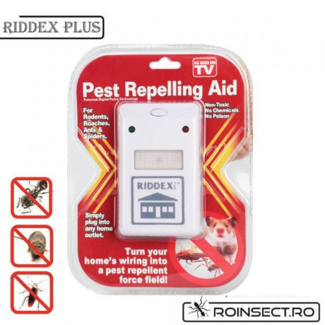 Pest Repeller  Riddex Plus - aparat electronic cu unde electromagnetice impotriva rozatoarelor si a insectelor taratoare. Aria de acoperire- 200mp 